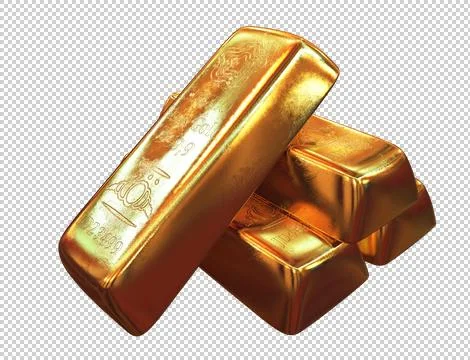 Gold Bars Close Up Render Stock Illustration