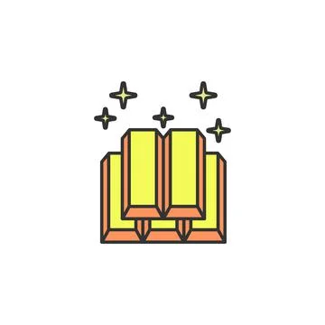 Gold bars colored icon. Element of wild west icon for mobile concept and web Ilustración de archivo