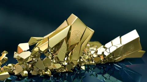 Gold bars crash Video stock 38468836