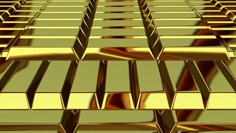 Gold Bars, Elegant Background, Reflection, Exclusive, Unique Design Stock Footage 296409528
