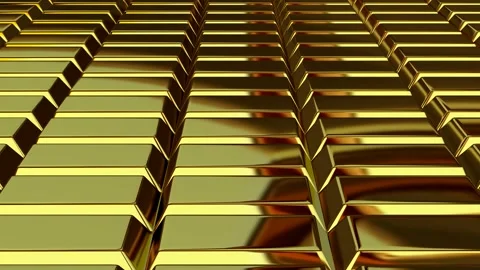 Gold Bars, Elegant Background, Unique Design, Exclusive, Reflection Stock Footage 296409400