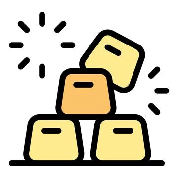 Gold bars falling creating sparkles and flashing light effect Stock Illustration