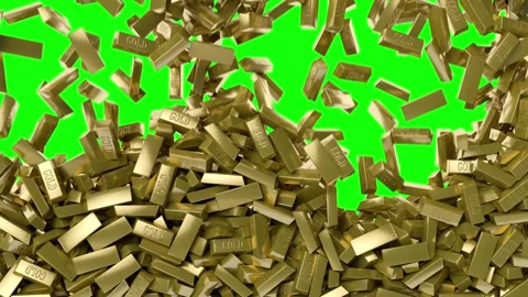 Gold bars falling down. Stock-Footage 278650617