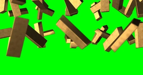 Gold bars falling Stock Footage 91221625