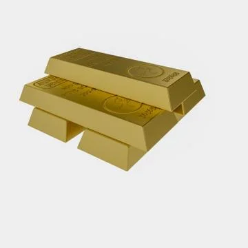 Gold Bars With False Decor Stock Illustration