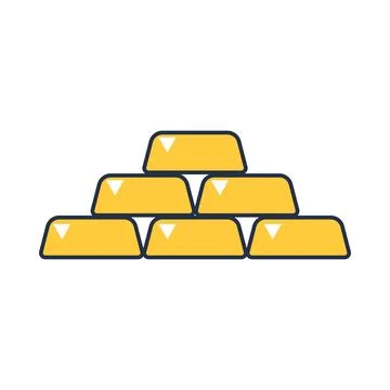 Gold bars flat illustration representing wealth investment Stock-Illustration