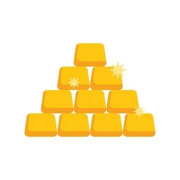 Gold bars forming a big and shiny pyramid Stock Illustration