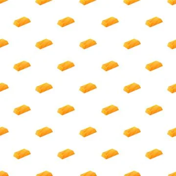Gold bars forming a repeating pattern on white background Stock Illustration