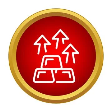 Gold bars growing value and profitable investment concept Stock Illustration