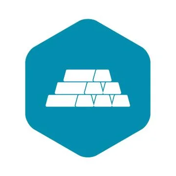 Gold bars icon, simple style Stock Illustration
