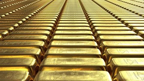 Gold Bars Image Rendered In 3ds Max Stock Illustration