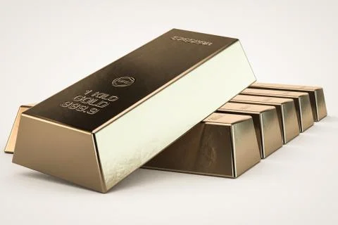 Gold bars isolated Ilustración de archivo