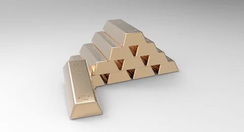 Gold bars isolated on white background. Financial concept. Stock Footage 84340289