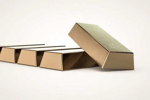 Gold bars isolated on white background Stock Illustration