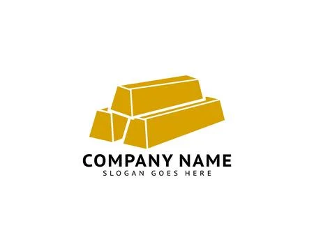 Gold Bars Logo Design Concept Vector Stock Illustration