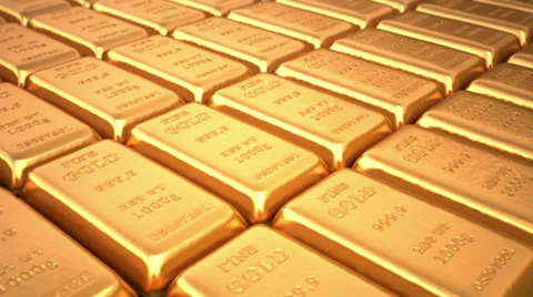 Gold bars loop. Finance 3d animation Stock Footage 32568577