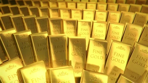 Gold bars - loop Stock Footage 5701045