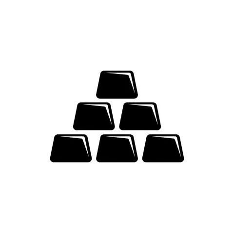 Gold Bars Pyramid, Stack Precious Metal Ingots. Flat Vector Icon illustration Stock Illustration