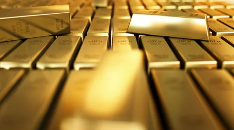 Gold Bars realistic 3D animation Vídeos de archivo 67352742