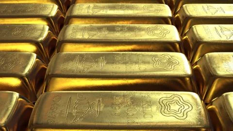 Gold Bars Render Shot Using 3ds Max Stock Illustration