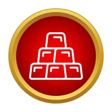 Gold bars stack flat white icon symbol 库存插图