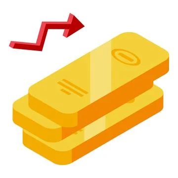 Gold bars stack icon isometric vector. Golden finance Stock Illustration
