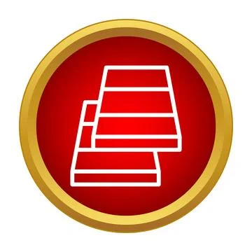 Gold bars stack icon representing finance and wealth Stock Illustration