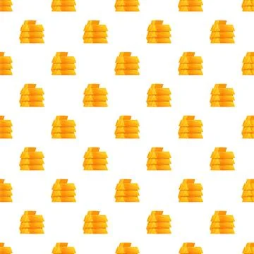 Gold bars stack seamless pattern background Stock Illustration