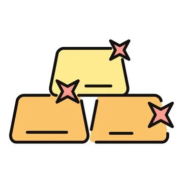 Gold bars stack showing wealth and investment icon Stock Illustration