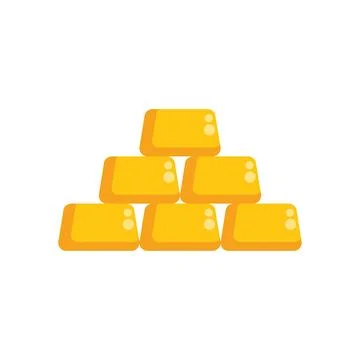 Gold bars stacked in pyramid shape representing investment and wealth Stock Illustration