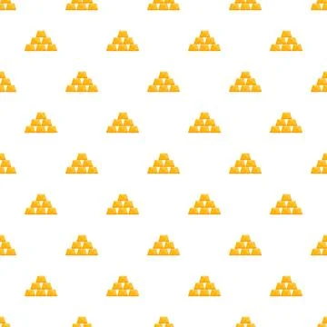 Gold bars stacked in a repeating financial wealth pattern Stock Illustration