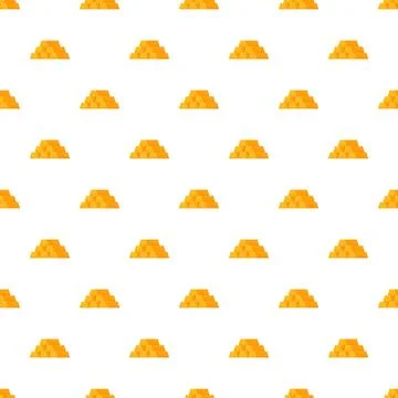 Gold bars stacked in a seamless pattern design Stock Illustration