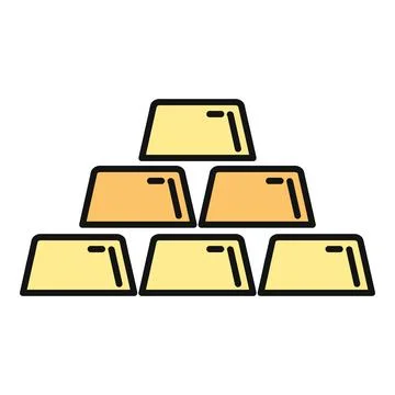 Gold bars stacking up representing wealth investment Stock Illustration