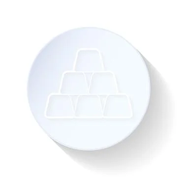 Gold bars thin lines icon Stock Illustration
