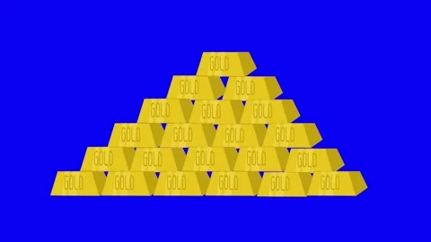 Gold Bars in a Vault Stock Footage 258833803