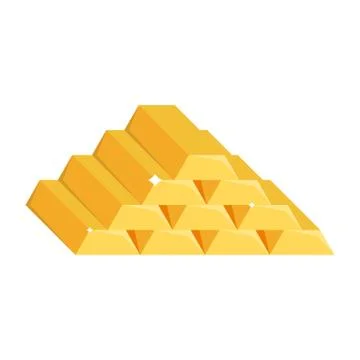 Gold bars vector illustration isolated on white background Stock Illustration