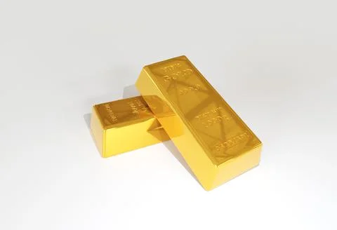 Gold bars is on white background 3D rendering with clipping path 스톡 일러스트