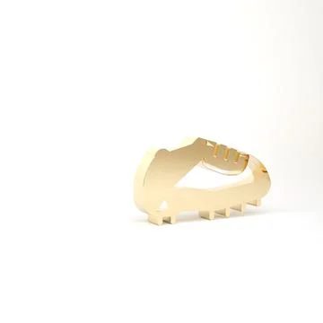 Gold Baseball boot icon isolated on white background. 3d illustration 3D render Stockillustratie