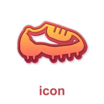 Gold Baseball boot icon isolated on white background.  Vector Stock Illustration