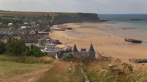 Gold Beach Arromanches les Bains Normandy, France Stock Footage 101207442
