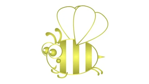 Gold bee white Stock Footage 250229728