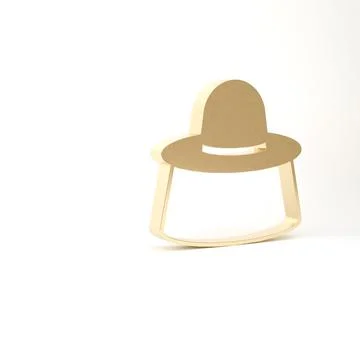 Gold Beekeeper with protect hat icon isolated on white background. Special Illustrazione stock