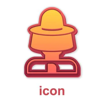 Gold Beekeeper with protect hat icon isolated on white background. Special Stock Illustration