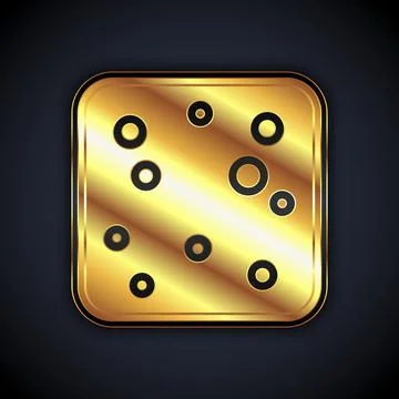 Gold Beer bubbles icon isolated on black background. Vector Stock Illustration