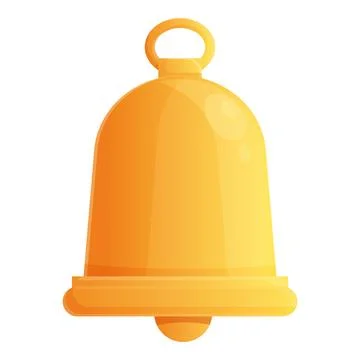 Gold bell button icon cartoon . Casino game Stock Illustration