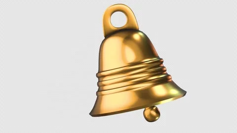 Gold bell ringing on alpha channel background. Stock Footage 247505678