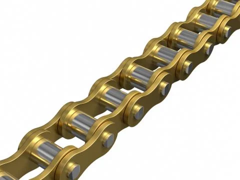 Gold - bicycle chain Stock Illustration