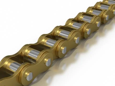 Gold - bicycle chain Stock Illustration