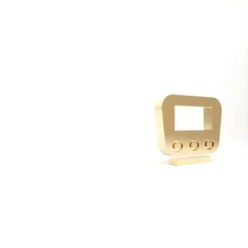 Gold Bicycle speedometer icon isolated on white background. 3d illustration 3 스톡 일러스트