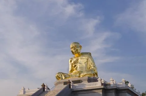 Gold big buddha statue. Stock Photos